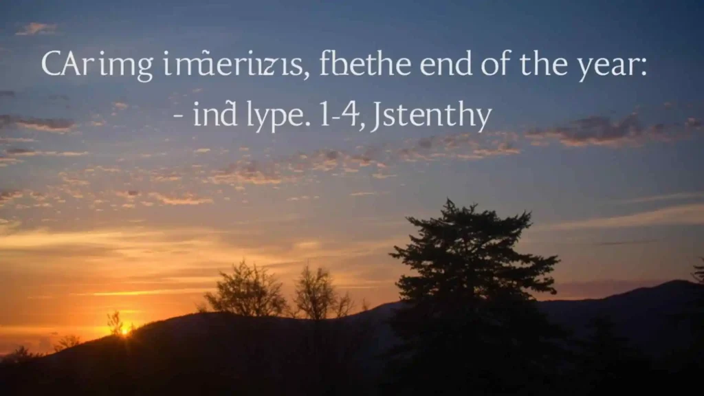 Short prayers for the end of the year