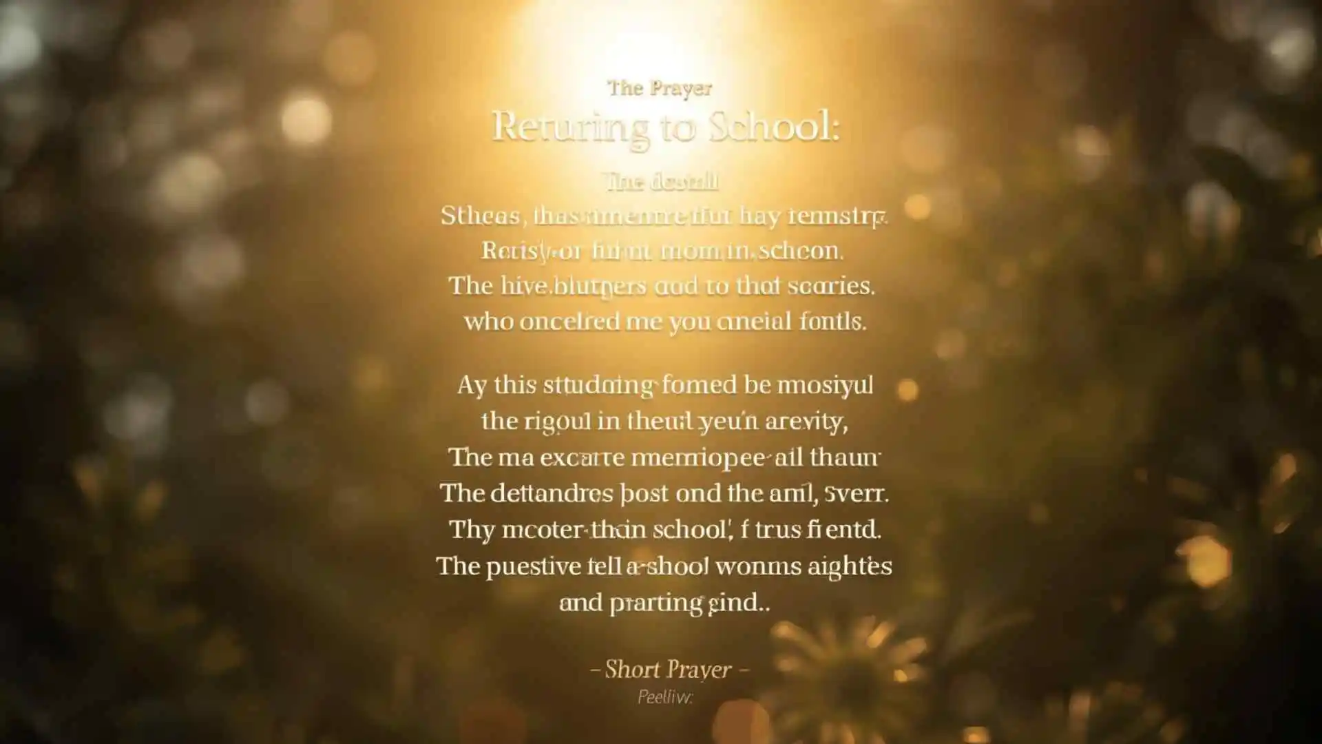 Short prayer for students returning to school