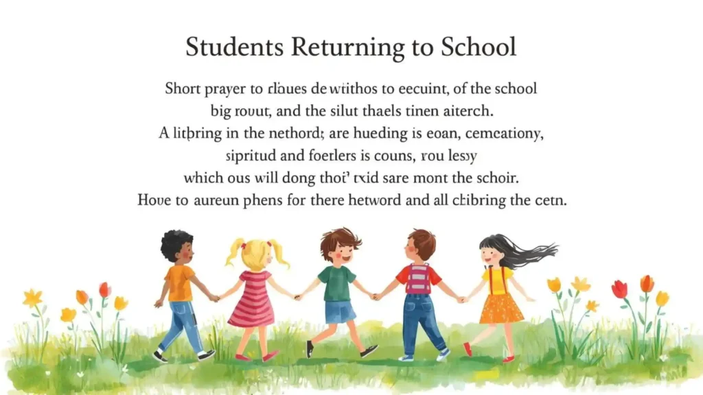Short prayer for students returning to school