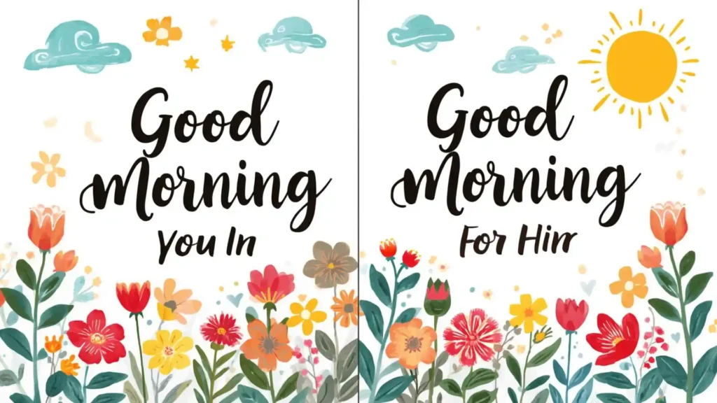 Short good morning wishes for him and her