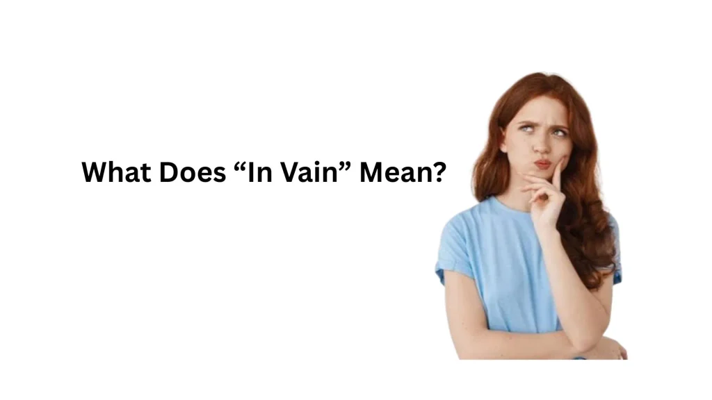 what does in vain mean